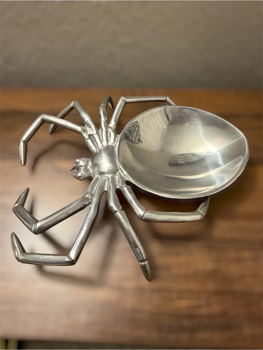 Silver Spider Metal Decor, Trinket Dish - Halloween